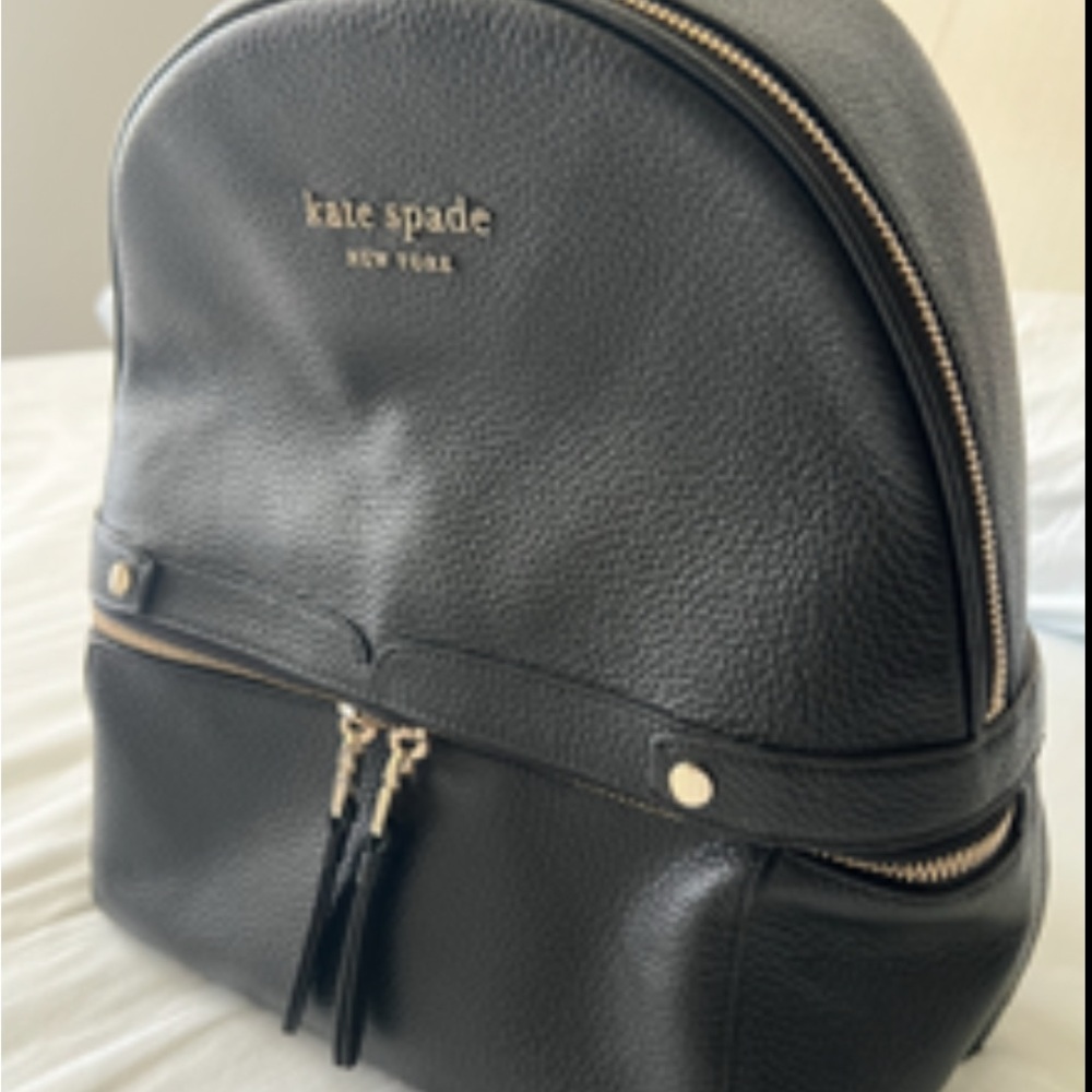 Kate Spade Black Leather Backpack